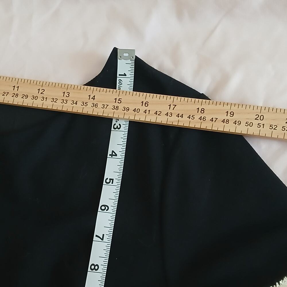 Talbots Shift Dress Women 20W Black White Fringe Trim Ponte Career Mod Retro NWT - Picture 13 of 14